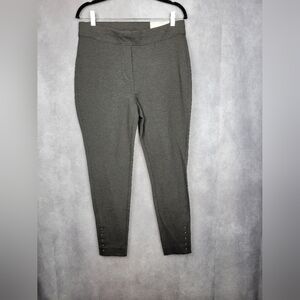 Chicos Pull on Leggings Womens‎ 2 US 12 Grey Button Hem